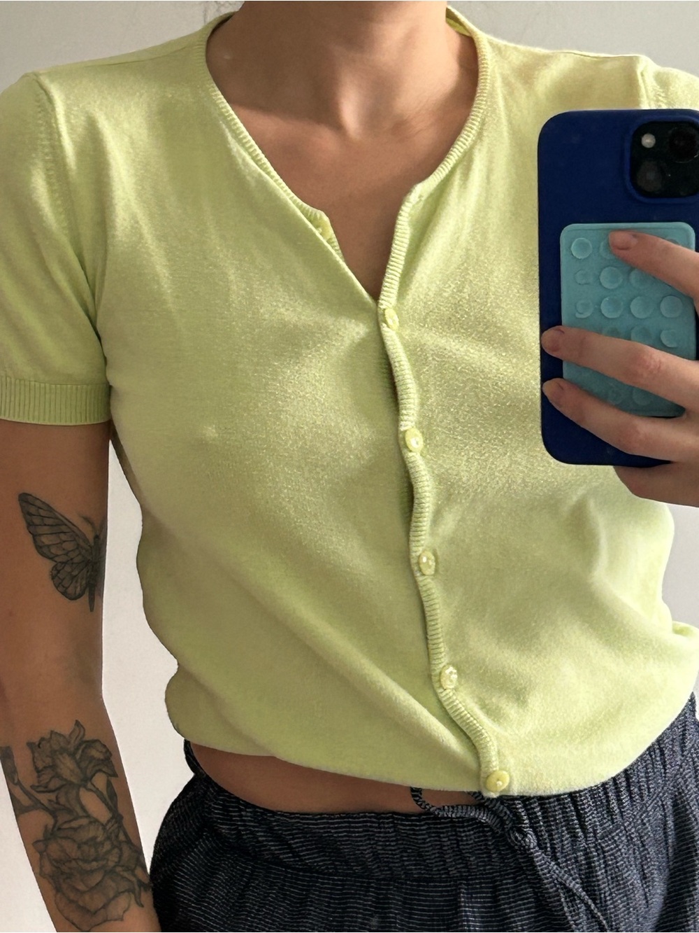Vintage Armani Jeans Lime Cardigan
